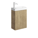 Fienza Denzel Minka Wall Hung Vanity 450mm (1 Taphole) No Overflow Scandi Oak 45DUS
