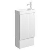 Fienza Denzel Minka On Kickboard Vanity 450mm (1 Taphole) No Overflow Satin White45DUWK