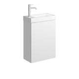 Fienza Denzel Minka Wall Hung Vanity 450mm (1 Taphole) No Overflow Satin White 45DUW
