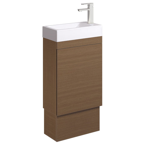 Fienza Denzel Minka On Kickboard Vanity 450mm (1 Taphole) No Overflow Walnut 45DWAK