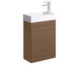 Fienza Denzel Minka Wall Hung Vanity 450mm (1 Taphole) No Overflow Walnut 45DWA
