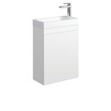 Fienza Denzel Edge 450mm Wall Hung Vanity Satin White 45DW