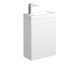 Fienza Denzel Edge 450mm Wall Hung Vanity Satin White 45DW