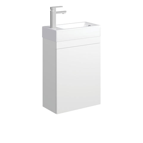 Fienza Edge 450mm Wall Hung Vanity with Overflow Satin White 45RW-OF