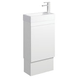 Fienza Edge 450mm Vanity with Kickboard NO Overflow Satin White 45RWK