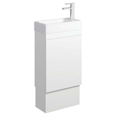 Fienza Edge 450mm Vanity with Kickboard and Overflow Satin White 45RWK-OF