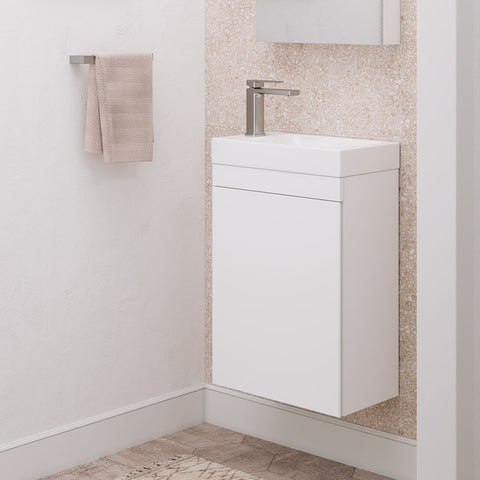 Fienza Edge Wall Hung Cabinet Only 450mm Satin White 45RW-C
