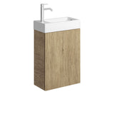 Fienza Minka Wall Hung Vanity 450mm (1 Taphole) w/ Overflow Scandi Oak 45US-OF