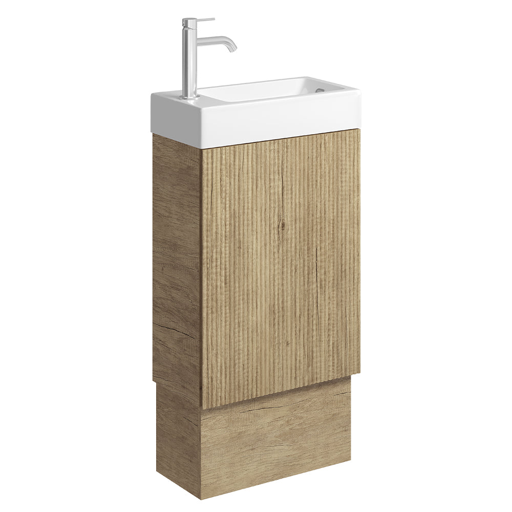 Fienza Minka On Kickboard Vanity 450mm (1 Taphole) w/ Overflow Scandi Oak 45USK-OF