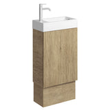 Fienza Minka On Kickboard Vanity 450mm (1 Taphole) w/ Overflow Scandi Oak 45USK-OF