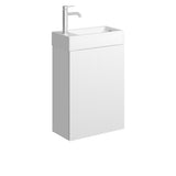 Fienza Minka Wall Hung Vanity 450mm (1 Taphole) w/ Overflow Satin White 45UW-OF