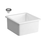 Seima Odessa 460 Ceramic Butler Sink Single Bowl 460x460mm Abovemount/Undermount White Gloss (inc.Stainless Steel Basket Waste & Grid) 192500