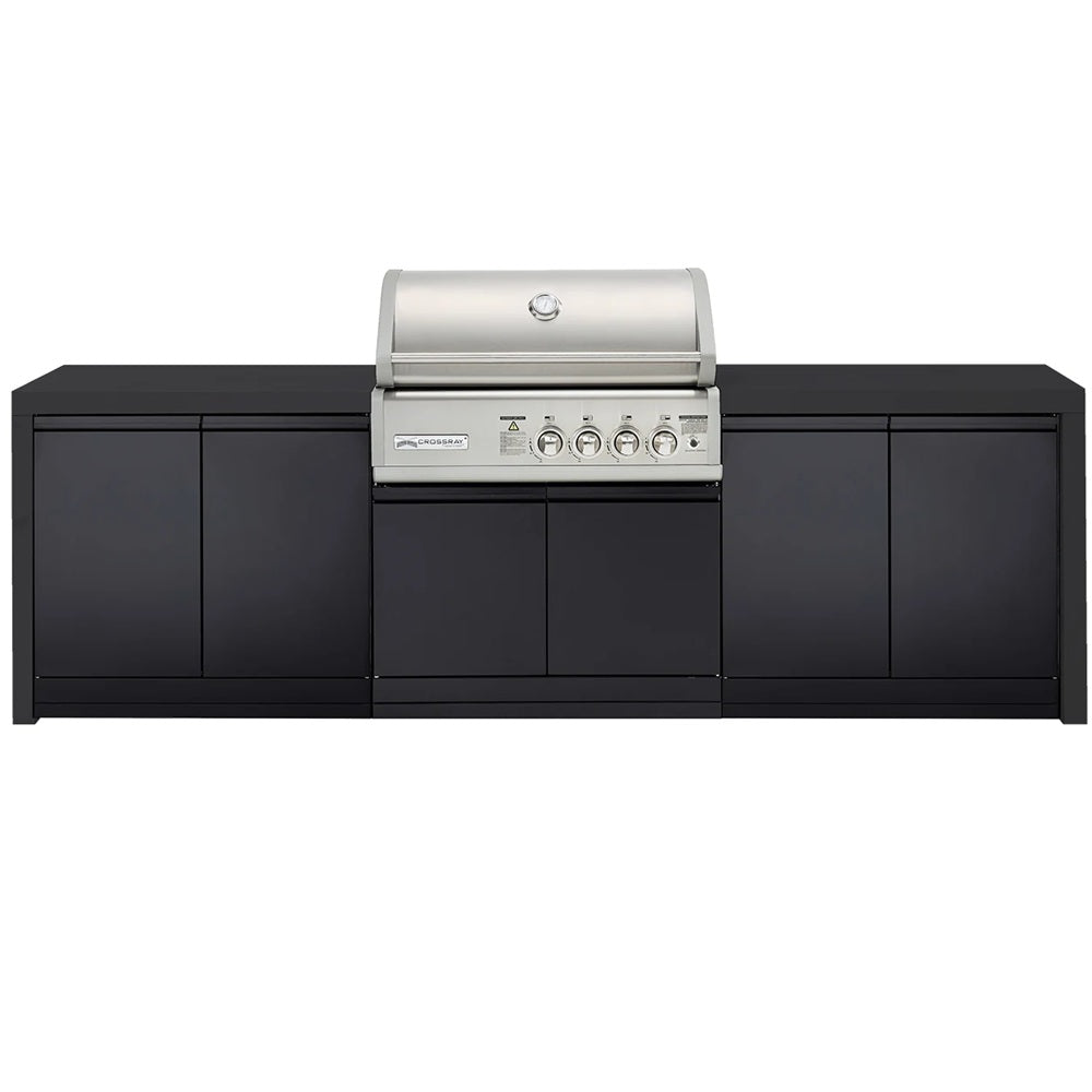 Crossray Premium Outdoor Kitchen 4 Gas Burners Only Black TC4KB-17