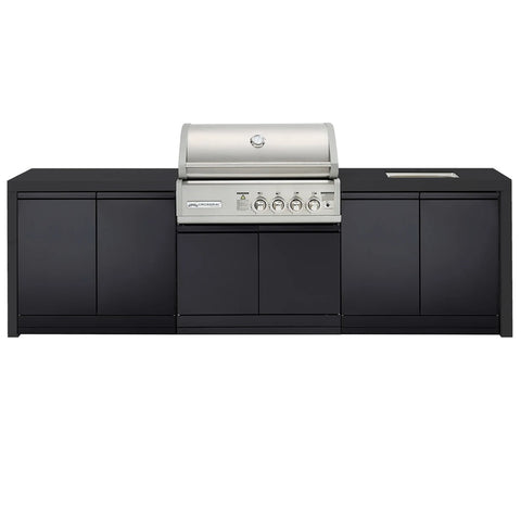 Crossray Premium Outdoor Kitchen 4 Gas Burners w/ Sink Black TC4KB-18