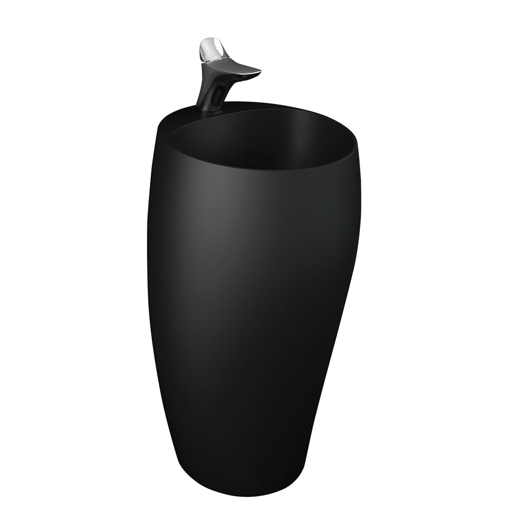 Fienza Rak Cloud Freestanding Basin (1 Taphole) 500x900mm No Overflow Matte Black 5001504A