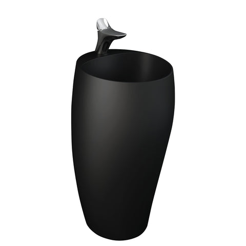 Fienza Rak Cloud Freestanding Basin (1 Taphole) 500x900mm No Overflow Matte Black 5001504A