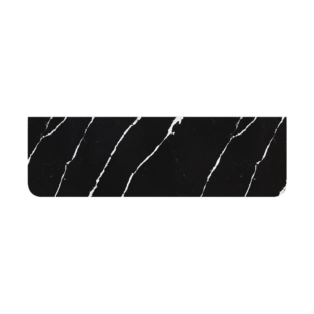 Fienza Nero Vena Curved 1500mm Stone Top (No Taphole) Silica Free 509-164-SF