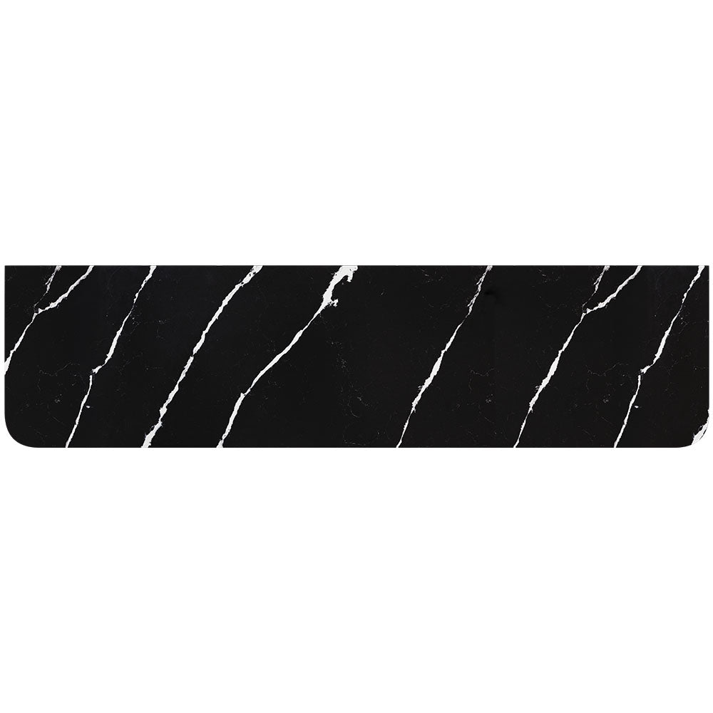 Fienza Curved Vanity Bench Top 1800x465x20mm (No Taphole) Silica Free Nero Vena 509-165-SF