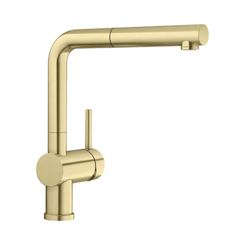 BLANCO Single Lever Mixer Tap w/ Pull Out Spray Satin Gold LINUS-S 526685