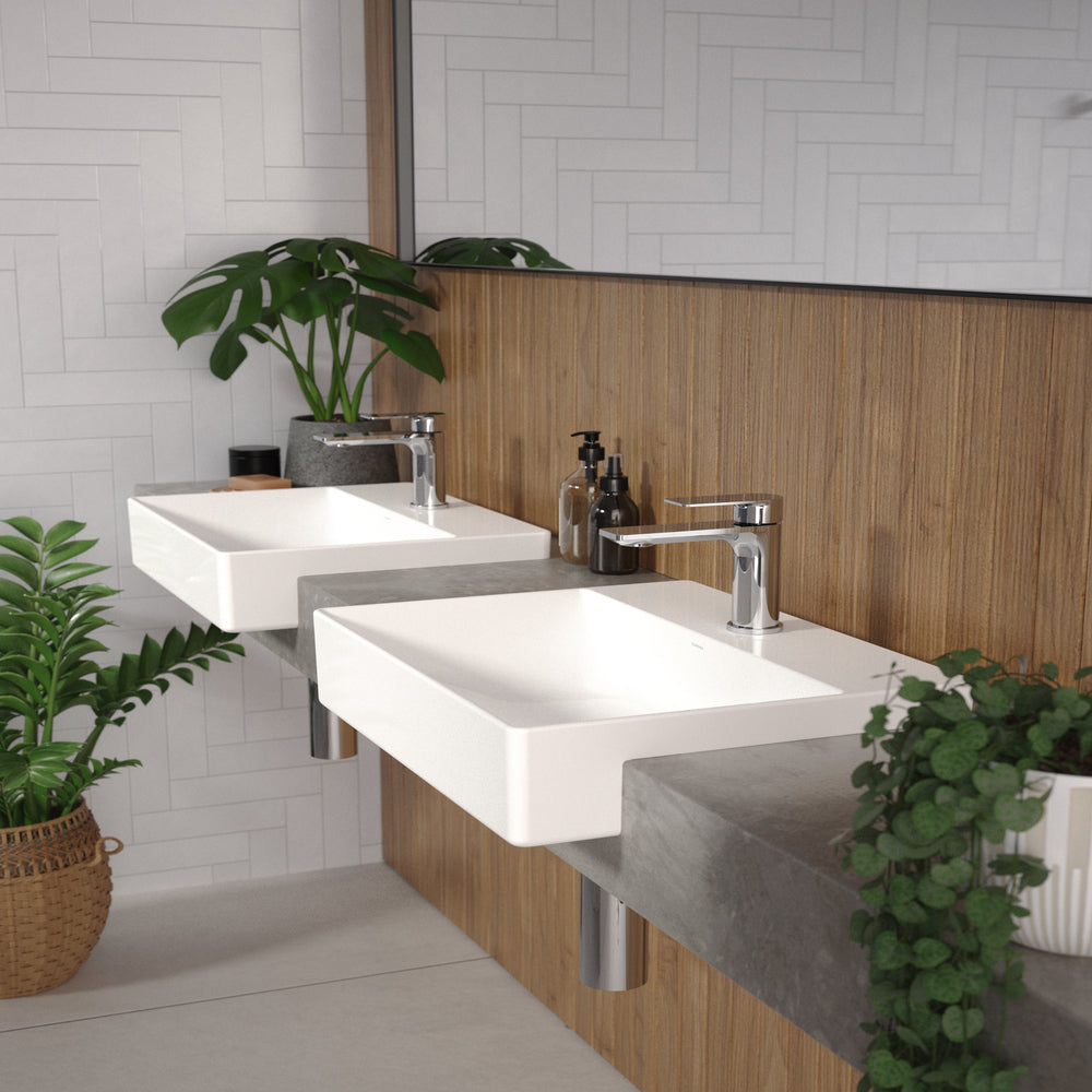Caroma Urbane II Semi Recessed Basin No Tap Hole 500mm White 878900W caroma-urbane-ii-semi-recessed-basin-no-tap-hole-500mm-white-878900w