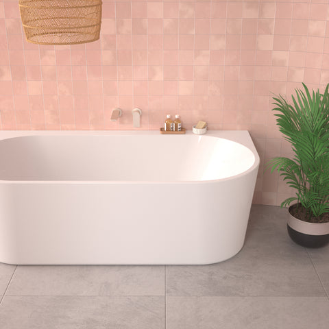 Caroma Urbane II Freestanding Bath 1600mm Back to Wall White AU6WFW