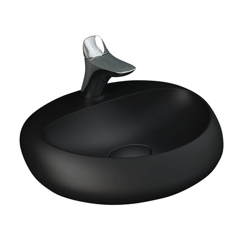Fienza Rak Cloud Wall Hung Basin (1 Taphole) 550mm (No Overflow) Matte Black 5501504A