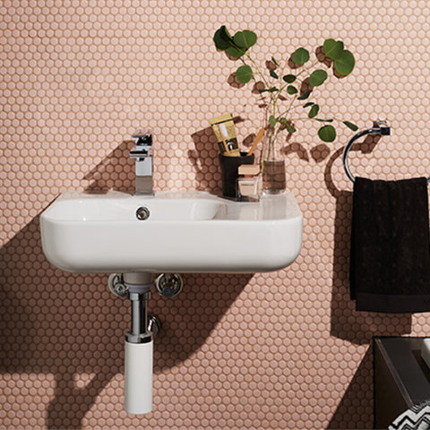 Caroma Luna Wall Basin Shelf 1 Tap Hole White 873915W