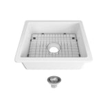 Seima Odessa 560 Ceramic Butler Sink Single Bowl 565x460mm Abovemount/Undermount White Gloss (inc.Gunmetal Basket Waste & Grid) 192511