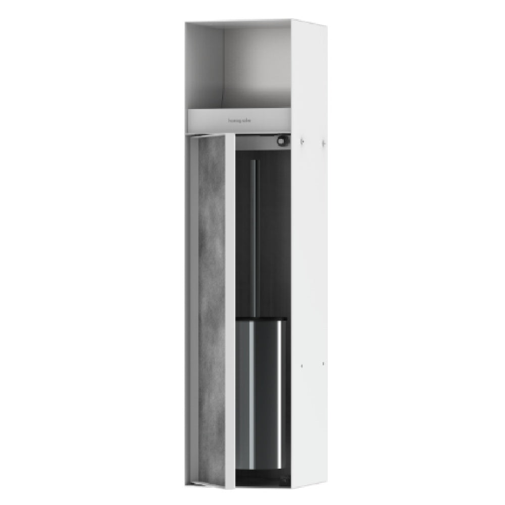 Hansgrohe Xtrastoris Recessed Toilet Brush Holder w/ Toilet Paper Holder & Tileable Door Matte White 56062700