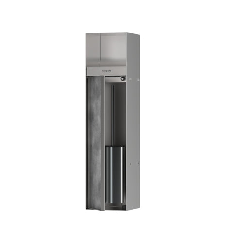 Hansgrohe Xtrastoris Recessed Toilet Brush Holder w/ Toilet Paper Holder & Tileable Door Stainless Steel 56062800