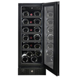 Artusi Single Zone Wine Cooler 18 Bottle Reversable Door Matte Black AWC18BV