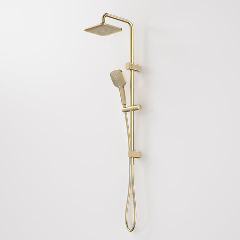 Caroma Luna Multifunction Rail Shower with Overhead Brushed Brass 90383BB4E