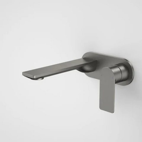 Caroma Urbane II Wall Basin / Bath Mixer 180mm (Body & Trim)- Round Cover Plate -Lead Free Gunmetal 99631GM6AF