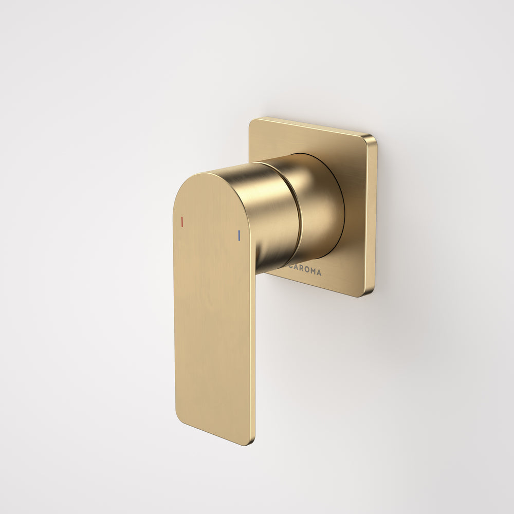 Caroma Urbane II Bath/ Shower Mixer Square Plate Brushed Brass 99649BB