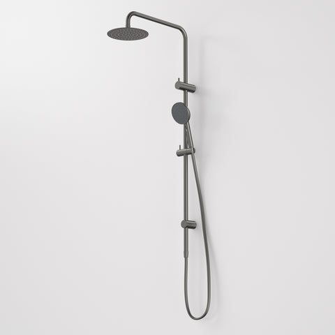 Caroma Urbane II Rail Shower with 200mm Overhead Gun Metal 99660GM4E