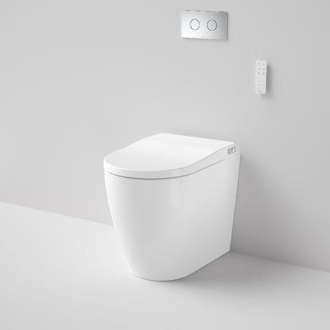 Caroma Urbane II Bidet Cleanflush Easy Height Wall Faced Bottom Inlet Invisi Suite White 848610W