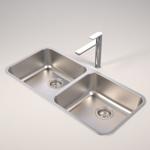 Caroma Luna Sink Kitchen Double Bowl Undermount/ Overmount 910x432mm Stainless Steel COCL200