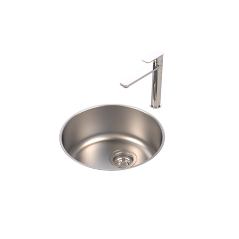 Caroma Luna Sink Kitchen Round Bowl Undermount/ Overmount  458mm Stainless Steel COCL300
