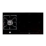 Franke Cooktop Dual Fuel 96cm 4 + 1 Black Ceramic Glass 4 Zone Induction + 1 Gas WOK Burner NG FIXG9041B2N