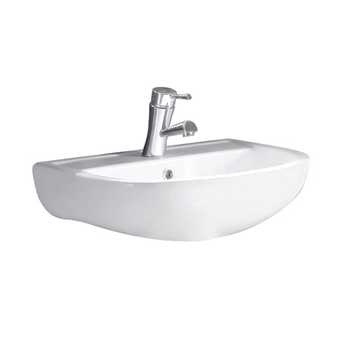 Fienza Rak Compact Wall Hung Basin 450mm (1 Taphole) Gloss White 601101W
