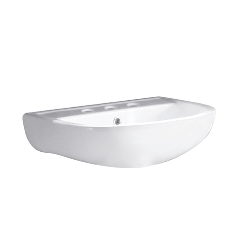 Fienza Compact Wall Hung Basin 450mm (3 Taphole) Gloss White 601103W