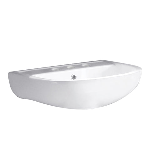 Fienza Compact Wall Hung Basin 550mm (3 Taphole) Gloss White 601203W