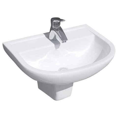 Fienza Rak X500 Integral Shroud Wall Hung Basin 510mm Gloss White 601801W