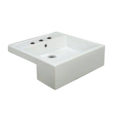 Fienza Nova Semi Recessed Basin (3 Taphole) Gloss White 602103W