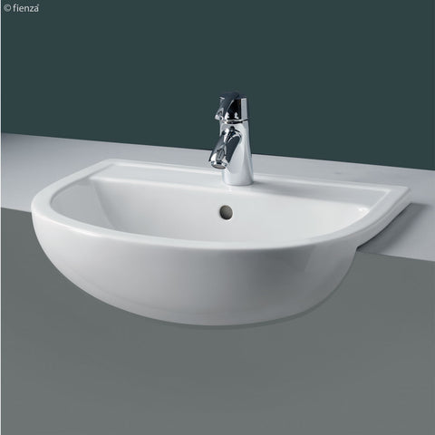 Fienza Semi Recessed Ceramic Basin RAK Compact 1th White (2530541436988)