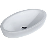 Fienza Resort Semi Inset Basin (No Taphole) 580mm w/ Pop Up Waste Gloss White 605500W-PU