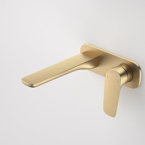 Caroma Contura II Wall Basin/Bath Mixer 180mm Lead Free Brushed Brass 849051BB6AF