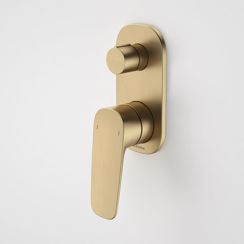 Caroma Contura II Bath/ Shower Mixer with Diverter Brushed Brass 849057BB