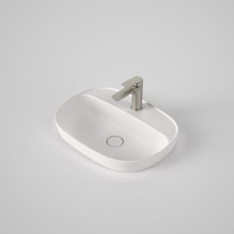 Caroma Contura II Inset Basin 530mm with Tap Landing 1 tap hole Matte White 853410MW
