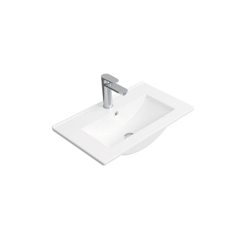 Fienza Delgado Vanity Bench Top Only 615x365mm (1 Taphole) White 60D-T